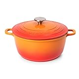 Casserole Dishes with Lid Oven Proof – Non Stick Deep Dutch Oven – Induction Cooking Pot – Oven Safe Aluminium Stockpot – 4L, 24cm, Orange – by Nuovva