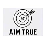 Azeeda 'Aim True Target With Arrow And Slogan' Temporary Tattoo - Water Resistant, Skin-Safe, Non-Toxic Transfer (TO00092725)