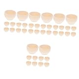 STOBOK 40pcs Miniature Bowls Joblot Unfinished Wooden Craft Bowls for Home Decoration