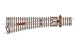 Hornby TT8008 TT Gauge Left Hand Point 166mm 15° - Extra Track Pieces for Model Railway Sets, Toy Train Track Pieces, Includes: 1x 631mm Left Hand Point - Hobbies for Men - Scale 1:120
