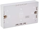 Merriway BH02612 Moulded Surface Pattress Box 2-Gang Double, 25mm (1 inch) Depth - White