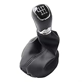 Aprilsunnyzone PU Leather Gear Shift Knob and Dust Cover Boot for Golf Mk3 Mk4 Mk5 Mk6 (6-speed)