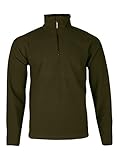 JACK PYKE Men's Fleece Pullover, Warm Half Zip Fleece Top, Lightweight Outdoor Fleece Jacket for Mens, Elasticated Cuffs, Extended Back, Field Jumper for Autumn, Winter, Hiking, Work - Olive L
