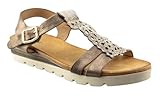 Comfy Strappy Summer Sandals for Women, Wedge Platform, Available in Midnight Blue (Taupe, UK Footwear Size System, Adult, Women, Numeric, Medium, 3)