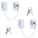 2 Pcs Window Locks, Punch-Free Window Restrictor Window Locks Child Safety for UPVC Windows Fridge Locks with 4 Keys for Doors Drawer Washing Machines