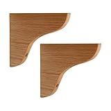 Right Angle Solid Wood Bracket, Brackets For Shelves Heavy Duty, Solid Wall Mounted Wooden Shelf Bracket, Farmhouse Furniture Decorations Hardware Included(Red Oak color,13.5x13.5cm)