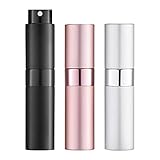 Toureal Travel Perfume Atomiser Refillable - Mini Aftershave Spray Bottle - Small Glass Fragrance Atomizer for Women - Portable Empty Cologne Refill Pump Dispenser for Men Pink 3Pcs