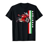Italian Motorcycle Panigale Motorcycle T-Shirt for Girls, Women's Classic Fit, Black, Small