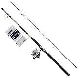 Shakespeare SALT Boat Basher Combo Set, Fishing Rod and Reel Combo, Spinning Combo Includes Hard Case Tackle Box, Lures and End Tackle, Sea - Boat Fishing, Unisex, Blue & White, 2.40m | 100-300g