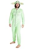 Star Wars Pyjamas For Men Women, Baby Yoda Mens Fleece Onesies, Halloween Costumes For Adults, The Mandalorian The Child Fluffy Pyjamas, Gifts For Men Women (Green, L)