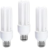 3 Pack Energy Saving 11W, 11W=60W E27 ES CFL Light Bulbs, Edison Screw CFL Light Bulbs, Compact Fluorescent Light Bulb, Daylight 6400K