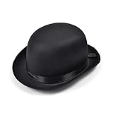 Bristol Novelty BH493 Head Accessory | Bowler Hat Satin Finish | 1 Piece | Black | One Size-Adult, unisex