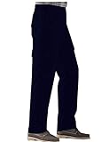MENS SIDE ELASTICATED WALKING/WORKING ACTION TROUSERS POLY/ COTTON FABRIC STAIN & WATER REPELLENT FINISH WIND PROOFSIZES, 30"32"34"36"38"40"42"44"46"48" INSIDE LEG LENGTH 27" 29" 31" (44 29, Navy)