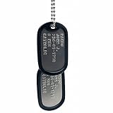 John Rambo Military Dog Tags Set Costume - Stainless Steel - Chain & Silencers Included