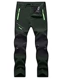 YAOHUOLE Winter Work Trousers Men Lightweight Walking Trousers Waterproof Hiking Pants Windproof Ski Pants Fishing Clothing for Men Army Green XL