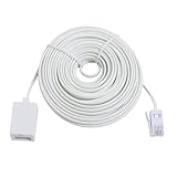 BT Telephone Extension Cable 10M, BT Male to Female Extension Cable 6-Pin Straight Through Telephone, Phone Line Cord Compatible with UK Landline Fax and Modem Home and Office