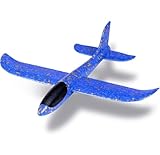 Highttoy Throwing Foam Airplane Toys for Boys, Children Aircraft Glider Toys for 3-12 Year Old Boys Gifts, Hand Launched Model Foam Glider Plane for Kids Outdoor Flying Plane Glider Toy, Blue