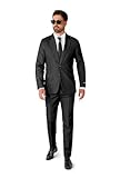Suitmeister Men's Party Costumes - Slim Fit Solid Color Suit for Leisure - Halloween Parties and Party Wear - Black