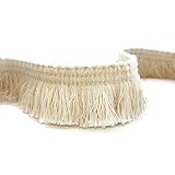Yalulu 10 Meter Beige Cotton Tassel Fabric Fringe Trim Decorative DIY Crafts Dress Trimming Decor