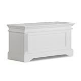 Gainsborough Blanket Box, White Ottoman Storage Trunk, Soft Close Hinge, Bevelled Edges, Carved Detailing, 90cm W x 45cm H x 35cm D | Fully Assembled Bedroom Storage (White)
