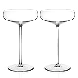 DIAMANTE Champagne Cocktail Saucers Pair - ‘Elegance’ Collection Undecorated Crystal - Set of 2