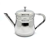 KERAM Percolator Coffee Pot, 13.52 fl oz / 400 ml, 6-8 Cup Capacity, Stainless Steel, portable coffee maker for camping pour over non electric