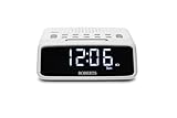 Roberts ORTUSFM FM Digital Clock Radio with Bluetooth, Alarms and a Large LCD Display, White