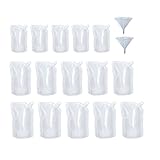 15pcs 3 Mixed Sizes Refillable Drink Pouches for Festivals Clear Travel Plastic Drinks Flasks Cruise Kit Reusable Alcohol Liquor Juice Bags Drink Container Party Halloween Cold Beverage