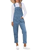 Roskiky Dungarees Women Womens Corduroy Bibs Overalls Loose Fit Overalls For Women Gray Blue M