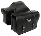 Vader Sports Universal Fit Motorcycle Saddlebags, Motorbike Leather Panniers Pair, Throw Over Style Storage Luggage Bags
