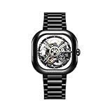 CIGA Design Automatic Mechanical Watch for Men, Y Series Eastern Jade, Ceramics Case, Four-Sided Domed Sapphire Glass, Skeleton Dial, Men's Watch with Ceramic Strap, Gifts for Men and Women