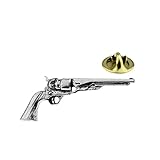 Antique Revolver Pistol Pewter Lapel Pin Badge (XTSPBG17)