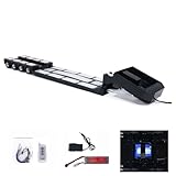 wheelfun 4-Axle Metal Extendable Semi-Trailer Broadable Low-Bed Trailer for 1/14 RC Tractor Truck Radio Control Car Rear Light LED Remote Controller