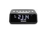 Roberts ORTUSDAB FM/DAB/DAB+ Digital Clock Radio with Bluetooth, Alarms with large LCD VA Display, Black