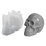 aniceday Halloween Skull Silicone Mold DIY Skeleton Head Silicone Mould Unique Skull Resin Moulds Durable Skull Mold Halloween For Home Decoration, 10.6x7x8.4cm