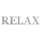 Pebble Eleven Relax Sign Bling Bedroom Bathroom Kitchen Door Wall Art Silver Diamante Letters
