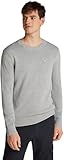 Tommy Jeans Men's Crew Neck Slim Fit Knitted Jumper, Grey (Grey HTR), XL