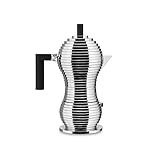 Alessi MDL02/6 B Cast Aluminium Espresso Coffee Maker with a Polyamide Handle & Knob, Aluminium, black, 6 Cups