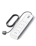 Belkin Extension Lead with USB Slots x 2 (2.4 A Shared), 8 Way/8 Plug Extension, 2m Surge Protected Power Strip - White