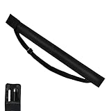 Snooker Cue Case with Adjustable Strap Hook and Loop Closure Pool Cue Case Bag Fabric Carry Bag Anti Dust Dirt and Scratch Lightweight Portable for 1/2 Snooker Billiard Stick Rod (Black)