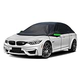 generic half car cover Compatible with Alfa Romeo Spider Convertible 1970-2010,dustproof,rain and snowproof,four seasons protection, half car cover with reflective strips(Black)