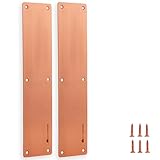 UAP Armasmart® Door Push Plates 330mm (2 Pack) – Antibacterial Finger Plates for Doors, Anti-Tarnish & Durable Door Finger Plates for Internal Doors, Ideal for High-Traffic Areas - Copper Finish