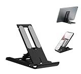 VINPAM Foldable Portable iPad Stand, Adjustable Tablet Holder for 4-13 Inch Devices - Ergonomic Desk Accessories Compatible with iPad 10.9-12.9, iPhone 15 Pro Max, Galaxy Tab, Switch (Black)