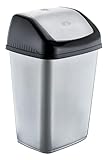 Best House Swing Bin 20 Litres For Home Garden Kitchen Office and Bathroom Rubbish Recycle Plastic Waste Bin, Trash Can Dustbin with Swing Lid (Gray, Pack of 1)