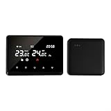 Wifi Smart Wireless Thermostat, Programmable Central Heating Controller, Gas Oil Combi Boiler Thermostat Heat Pump AC85-265V(Black)