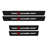 4Pcs Car Door Sill Protector for Citroen C1 C2 C3 C4 C5 C6 C8 C4L DS3 DS4 DS5 DS5LS DS6, Threshold Scuff Plate Cover Car Kick Plates Accessories Automobile Door Steps Welcome Pedal Decorative Strips