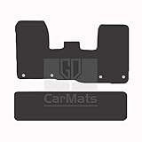 GCM - Car Floor Mats for Ford Transit Custom Crew Cab Van 2019 To Present - Anti Slip & Fit Car Mat with Clips Easy to Clean Car Carpet for All-Weather- Black Edging, Carpet