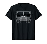 Scammell Routeman lorry wagon line drawing with mirrors T-Shirt