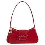 JeVenis Cherry Red Shoulder Bags for Women Cherry Keychain Leather Purse Small Handbag Crossbody Bags Fashion Clutch Purses