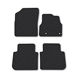 Rubber Car Mats Compatible With Citroen C3 Picasso (2008-2017) Tailored Fit Car Floor Mats Set Accessory Custom Fit Anti-Slip Backing Heavy-Duty Waterproof Easy-Clean Durable All Weather With Clips